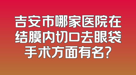 吉安市哪家医院在结膜内切口去眼袋手术方面有名？