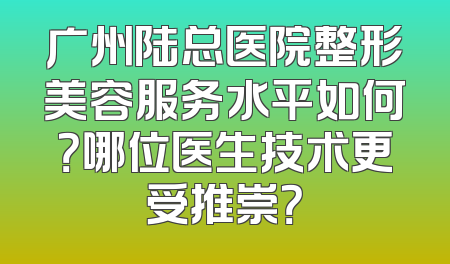 广州陆总医院整形美容服务水平如何？哪位医生技术更受推崇？