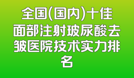全国（国内）十佳面部注射玻尿酸去皱医院技术实力排名