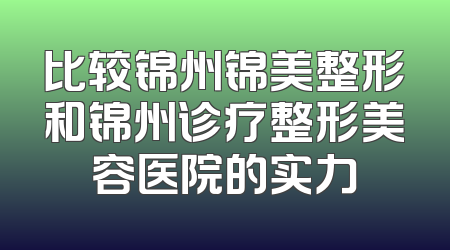比较锦州锦美整形和锦州诊疗整形美容医院的实力