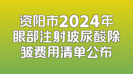 资阳市2024年眼部注射玻尿酸除皱费用清单公布