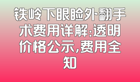 铁岭下眼睑外翻手术费用详解：透明价格公示，费用全知