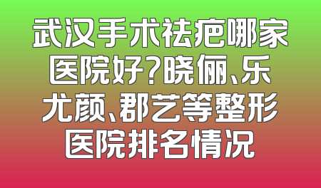 武汉手术祛疤哪家医院好？晓俪、乐尤颜、郡艺等整形医院排名情况