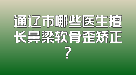 通辽市哪些医生擅长鼻梁软骨歪矫正？