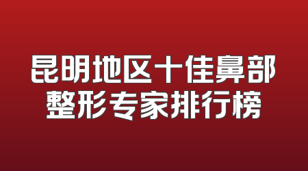 昆明地区十佳鼻部整形专家排行榜