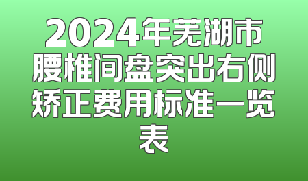 2024年芜湖市腰椎间盘突出右侧矫正费用标准一览表