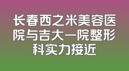长春西之米美容医院与吉大一院整形科实力接近