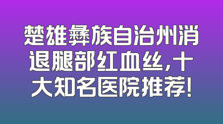 楚雄彝族自治州消退腿部红血丝，十大知名医院推荐！