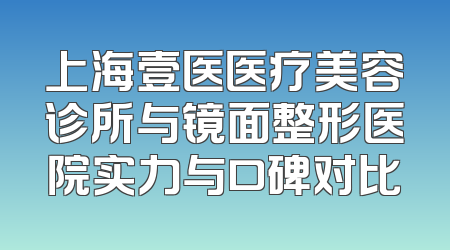 上海壹医医疗美容诊所与镜面整形医院实力与口碑对比