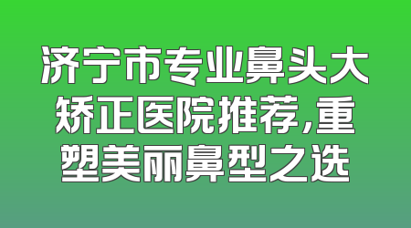 济宁市专业鼻头大矫正医院推荐，重塑美丽鼻型之选