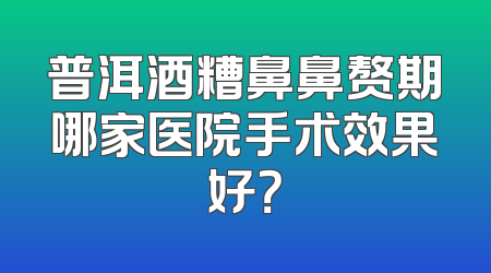 普洱酒糟鼻鼻赘期哪家医院手术效果好？