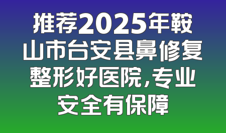 推荐2025年鞍山市台安县鼻修复整形好医院，专业安全有保障