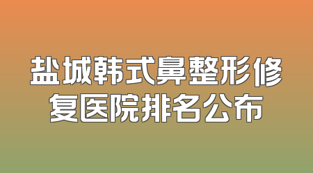 盐城韩式鼻整形修复医院排名公布