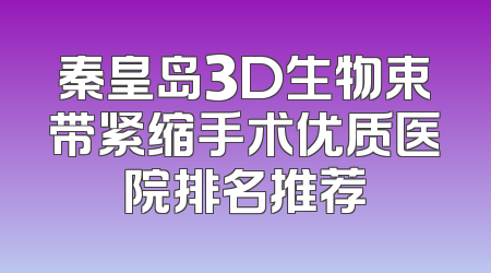 秦皇岛3D生物束带紧缩手术优质医院排名推荐