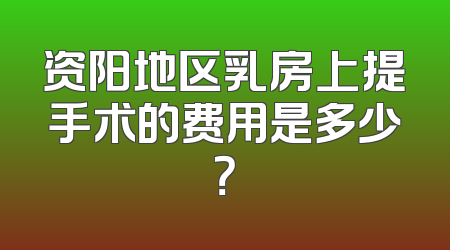 资阳地区乳房上提手术的费用是多少？