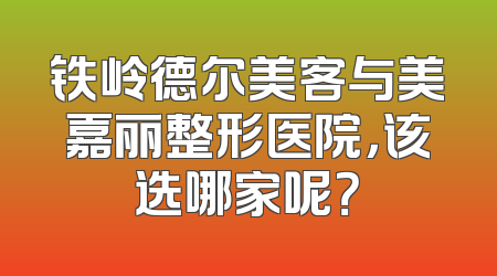铁岭德尔美客与美嘉丽整形医院，该选哪家呢？