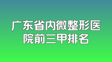 广东省内微整形医院前三甲排名