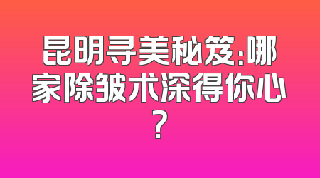 昆明寻美秘笈：哪家除皱术深得你心？