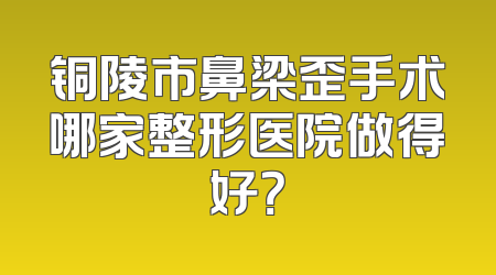 铜陵市鼻梁歪手术哪家整形医院做得好？