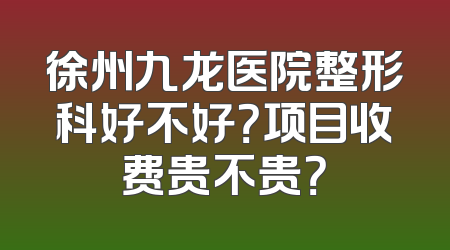 徐州九龙医院整形科好不好？项目收费贵不贵？