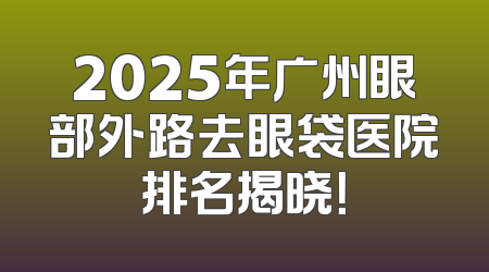 2025年广州眼部外路去眼袋医院排名揭晓！