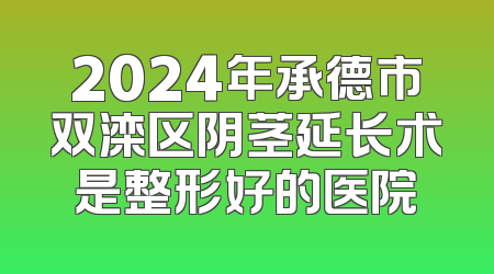 2024年承德市双滦区阴茎延长术是整形好的医院