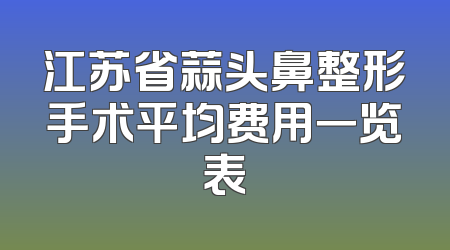 江苏省蒜头鼻整形手术平均费用一览表