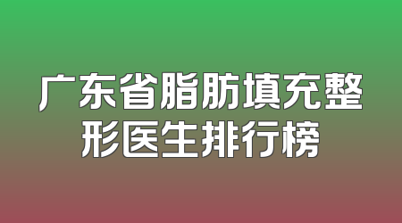 广东省脂肪填充整形医生排行榜