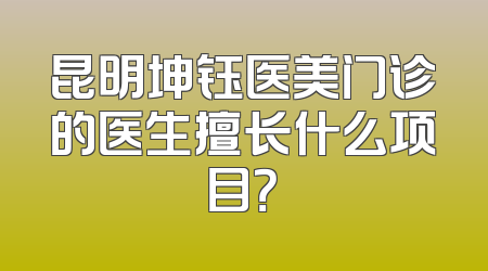 昆明坤钰医美门诊的医生擅长什么项目？
