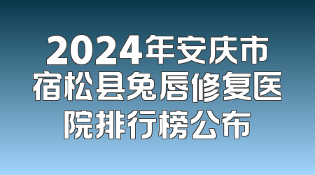 2024年安庆市宿松县兔唇修复医院排行榜公布