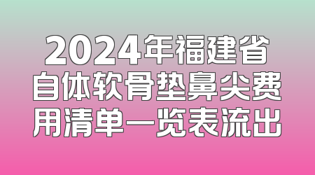 2024年福建省自体软骨垫鼻尖费用清单一览表流出
