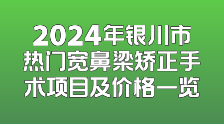 2024年银川市热门宽鼻梁矫正手术项目及价格一览