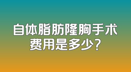 自体脂肪隆胸手术费用是多少？
