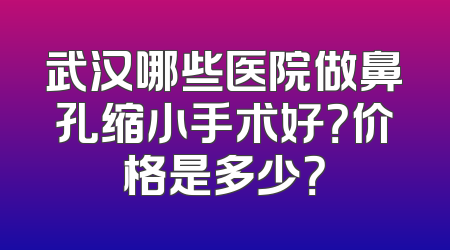武汉哪些医院做鼻孔缩小手术好？价格是多少？