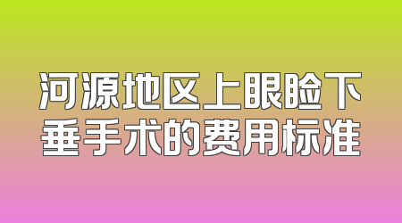 河源地区上眼睑下垂手术的费用标准