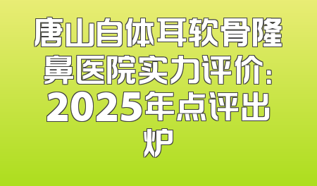 唐山自体耳软骨隆鼻医院实力评价：2025年点评出炉