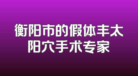 衡阳市的假体丰太阳穴手术专家