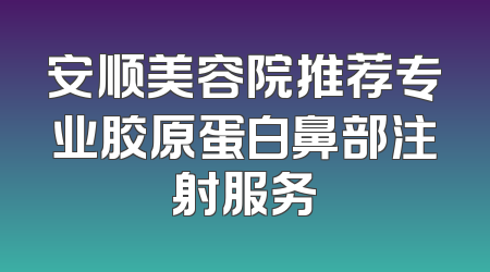 安顺美容院推荐专业胶原蛋白鼻部注射服务