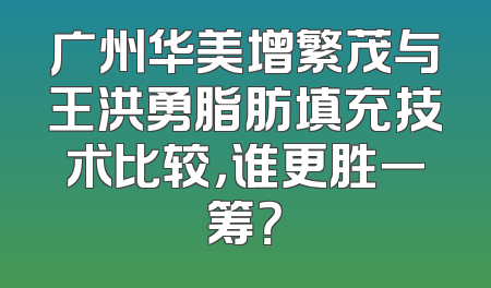 广州华美增繁茂与王洪勇脂肪填充技术比较，谁更胜一筹？