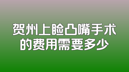 贺州上睑凸嘴手术的费用需要多少