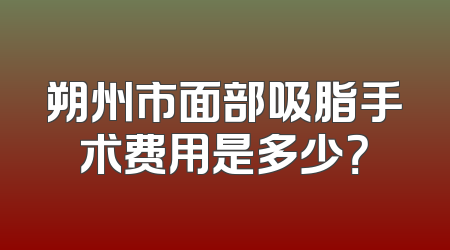 朔州市面部吸脂手术费用是多少？