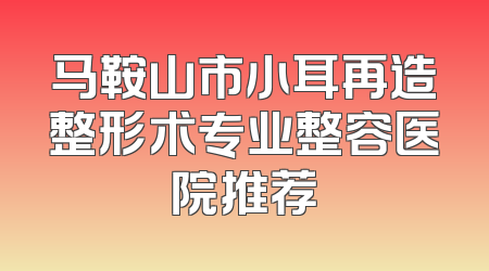 马鞍山市小耳再造整形术专业整容医院推荐
