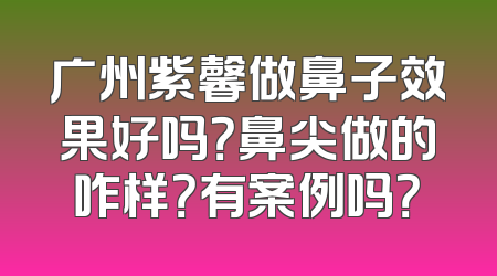 广州紫馨做鼻子效果好吗？鼻尖做的咋样？有案例吗？