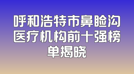 呼和浩特市鼻睑沟医疗机构前十强榜单揭晓