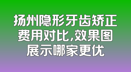 扬州隐形牙齿矫正费用对比，效果图展示哪家更优
