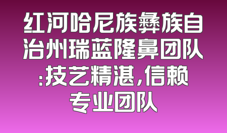 红河哈尼族彝族自治州瑞蓝隆鼻团队：技艺精湛，信赖专业团队