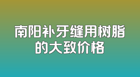 南阳补牙缝用树脂的大致价格