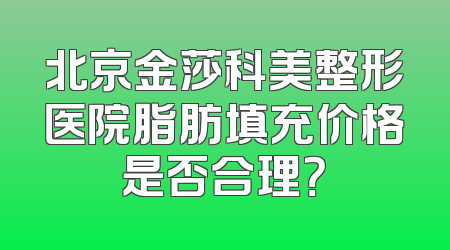 北京金莎科美整形医院脂肪填充价格是否合理？