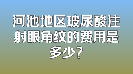河池地区玻尿酸注射眼角纹的费用是多少？