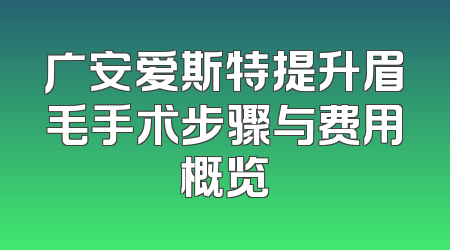 广安爱斯特提升眉毛手术步骤与费用概览
